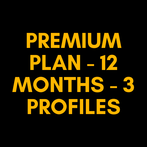 Premium Family Plan - 3 Profiles - 12 Months